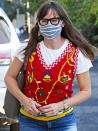 <p>Jennifer Garner wore a Christmas vest while out and about in Brentwood, California.</p>