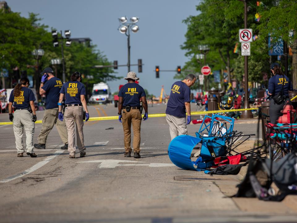 Highland Park shooting scene