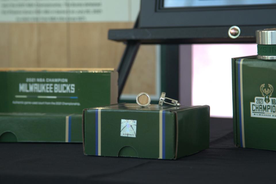 The program transforms the Milwaukee Buck's' 2021 NBA Championship Court into collectibles like cuff links.