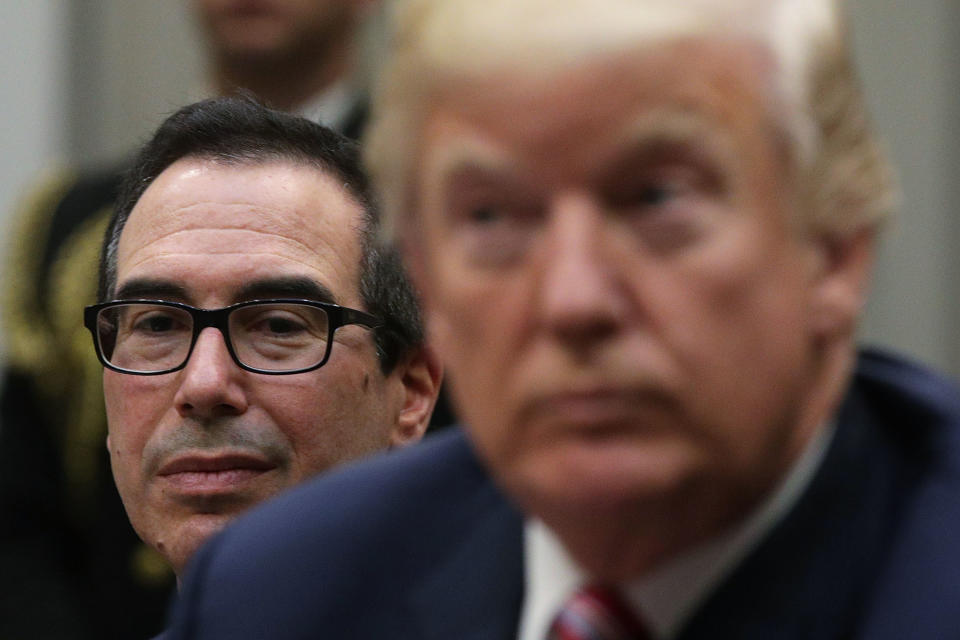 Donald Trump’s treasury secretary, Steve Mnuchin, says US firms are being singled out (Getty)