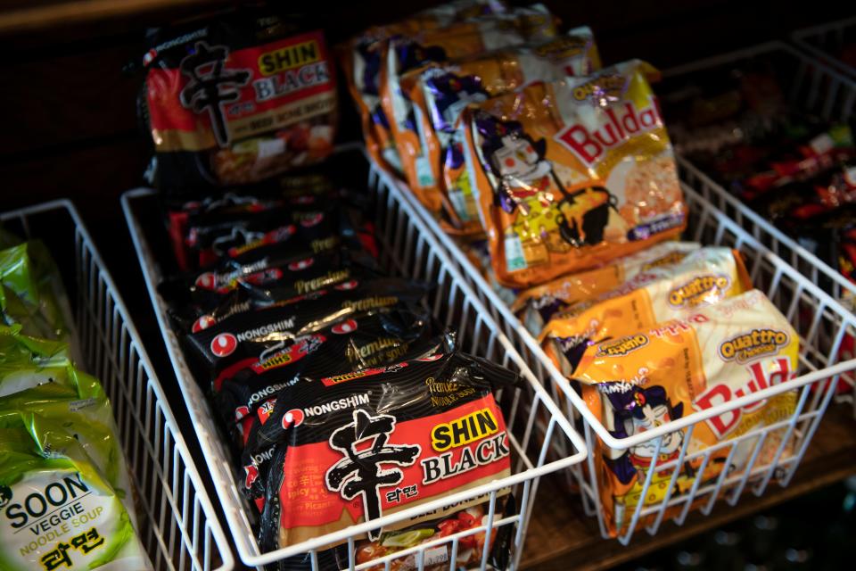 Ramen selection at Red Panda Grocery in Knoxville, Tenn. Monday, January 2, 2023.