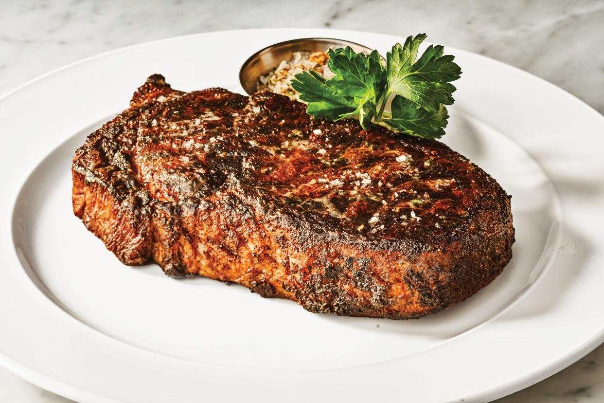 Charred 12-ounce ribeye from the Dining Room