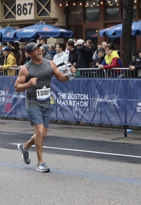 Jose Gaeta completes the Boston Marathon.