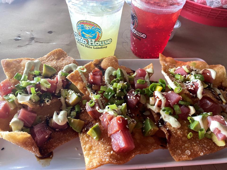 Tuna nachos at The Crab House at Two Mile Landing in Wildwood Crest.