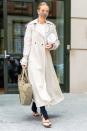 <p>Rosie Huntington-Whiteley leaves a building in New York City's SoHo neighborhood on Tuesday.</p>