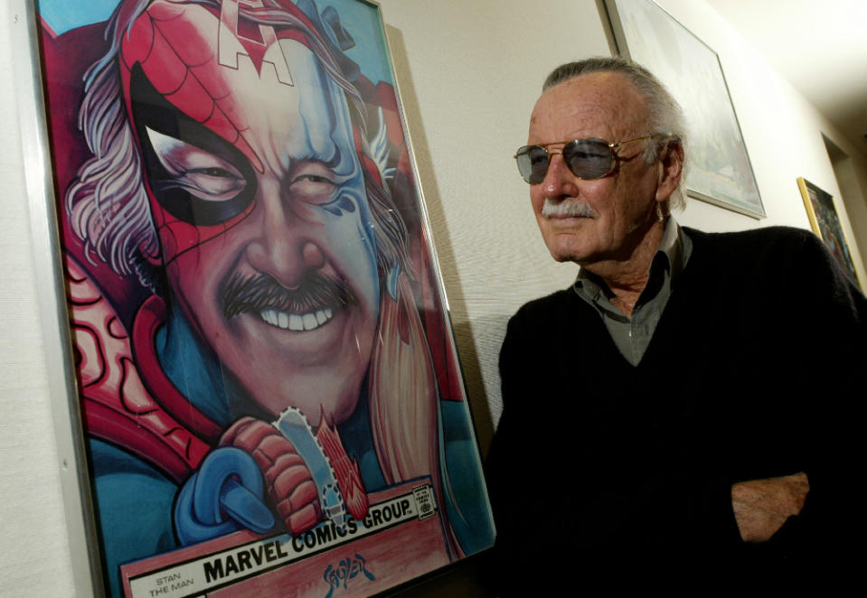 The late Stan Lee poses at his office on June 18, 2004, in Beverly Hills, California. Lee and the legendary Jack Kirby co-created the Fantastic Four in 1961 for Marvel Comics. - Credit: Vince Bucci/Getty Images