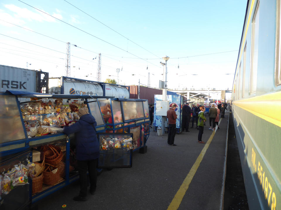 The couple were never bored despite the hours spent on trains. (SWNS)