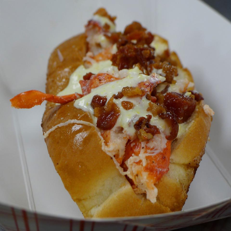 The Fields of Bacon lobster roll is one of the new dishes at JR's SouthPork Ranch at the Iowa State Fair.