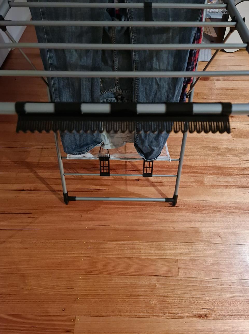 Facebook users are having their minds blown after finding out how to use their clothes drying racks properly. Photo: Facebook