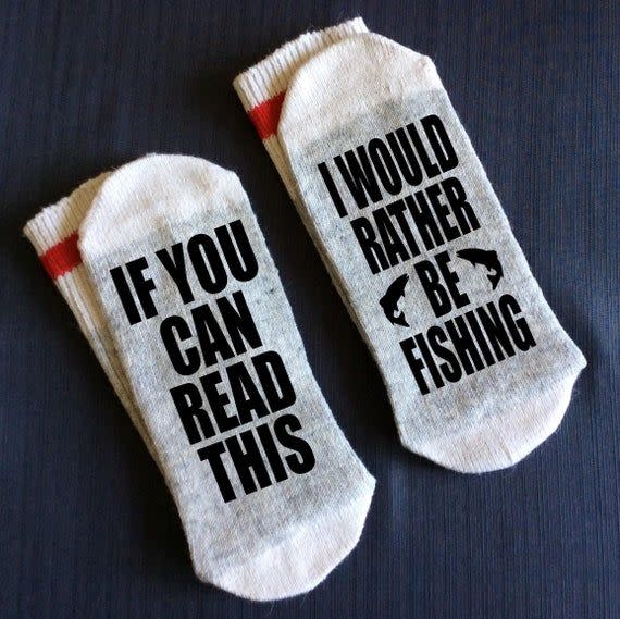 'Rather Be Fishing' Socks