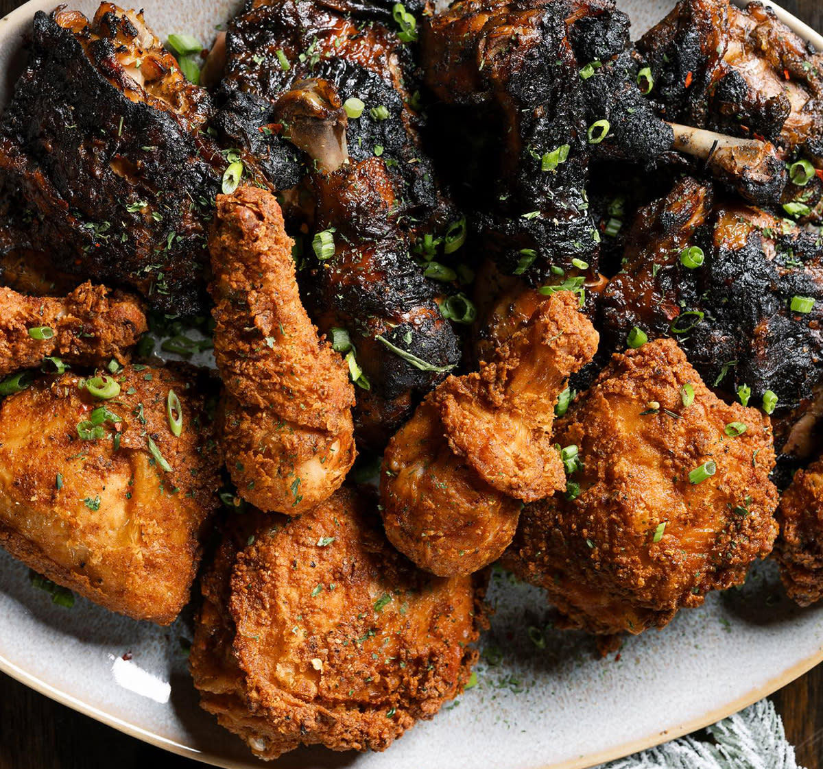 Fried chicken from the Jerk Shack on a plate