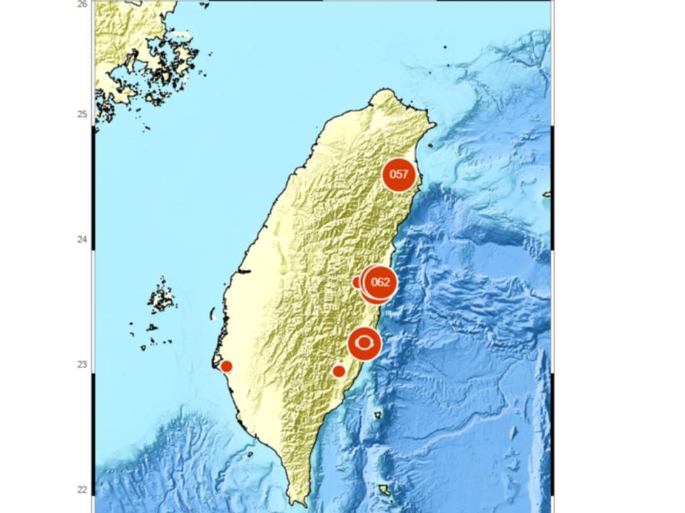 A 6.0 magnitude earthquake struck Taiwan on Monday morning (Screenshot/Central Weather Bureau, Taiwan)