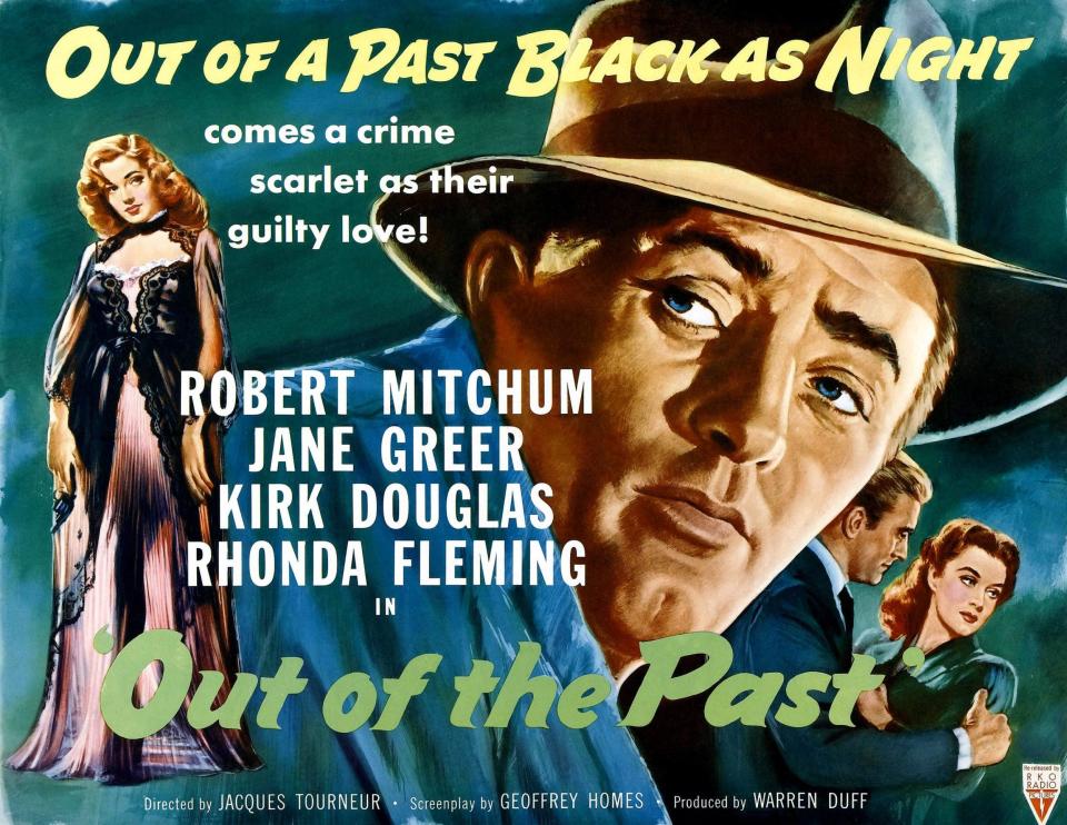 Out Of The Past, a classic film noir with Robert Mitchum, Jane Greer, Kirk Douglas and Rhonda Fleming, 1947  - LMPC via Getty Images