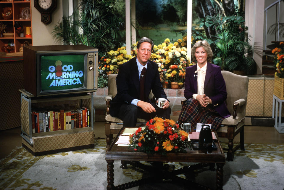 GOOD MORNING AMERICA - 10/7/80 David Hartman and Joan Lunden on GMA. (Photo by Joe McNally/Disney General Entertainment Content via Getty Images) DAVID HARTMAN;JOAN LUNDEN