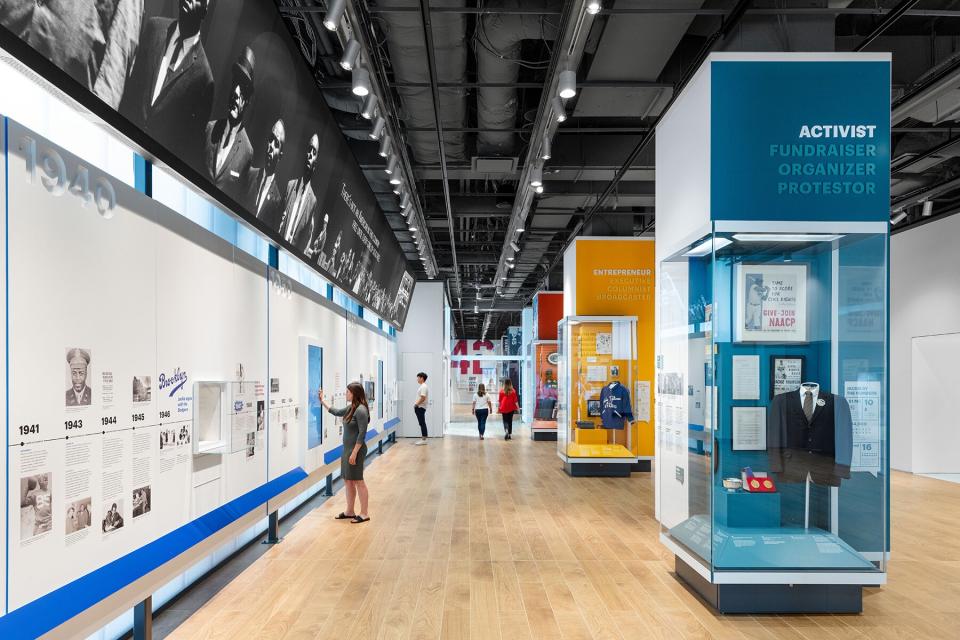 A timeline wall in the Jackie Robinson Museum