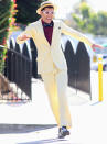 <p>Nev Shulman dances in the street on Monday in L.A. as the end of his <i>Dancing with the Stars</i> season approaches. </p>