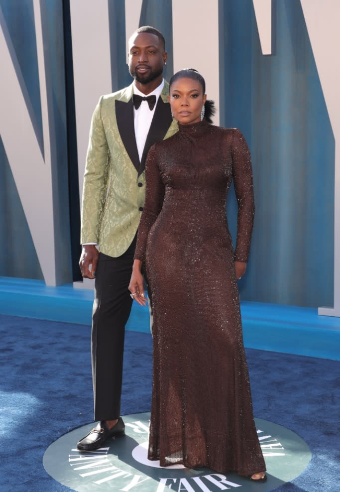 Dwyane Wade and Gabrielle Union hit the red carpet at the Vanity Fair Oscars party. - Credit: Variety