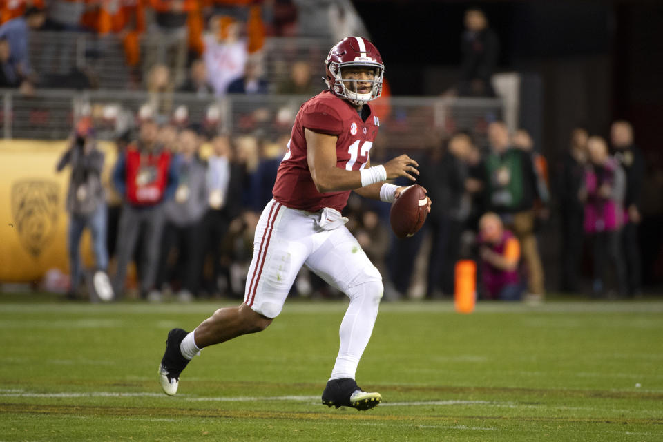 Tua Tagovailoa will be some NFL teams' QB1 entering the 2019 college football season. (Getty Images)