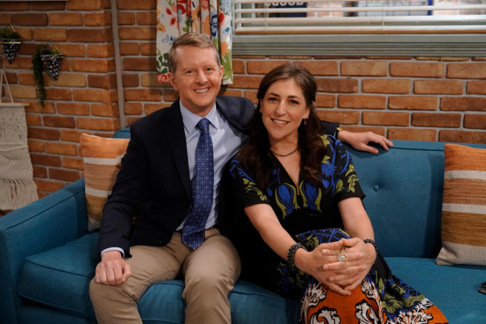 Ken Jennings and Mayim Bialik are Jeopardy! co-hosts. (Photo: FOX via Getty Images)