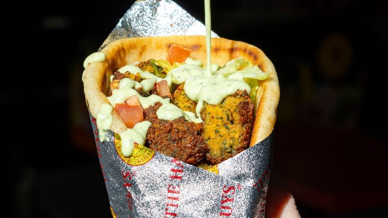 spicy falafel gyro