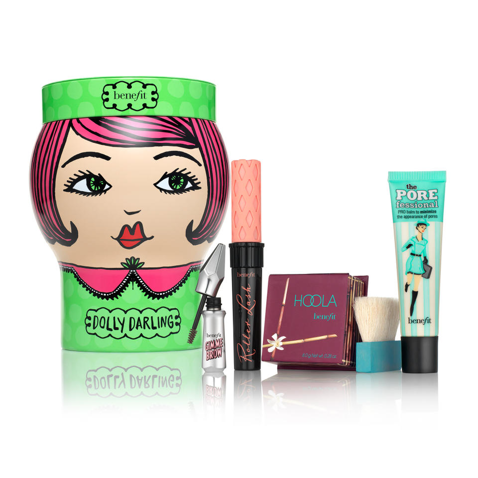 <p>This ‘Dolly Darling’ Benefit kit really is as fantastic as it looks. Worth over £70, it boasts four of the brand’s best sellers, including Gimme Brow, POREfessional, Roller Lash and Hoola. </p>