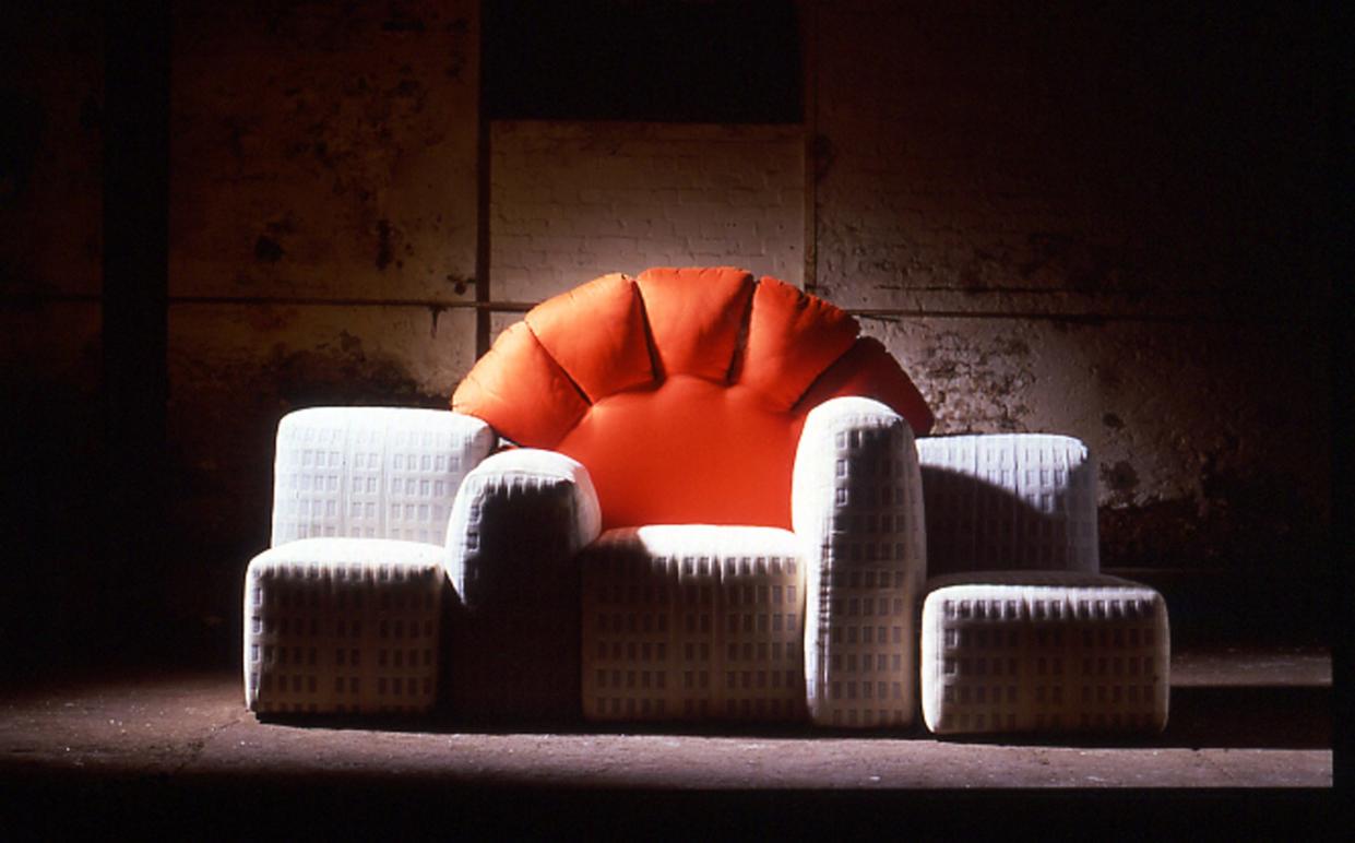 Pesce's 1980 sofa Sunset over New York