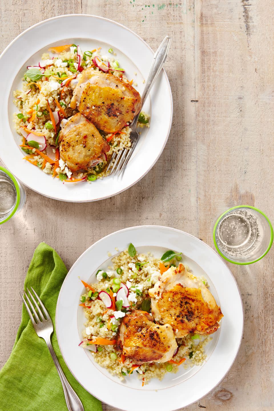 Salt-and-Pepper Chicken with Spring Quinoa Pilaf