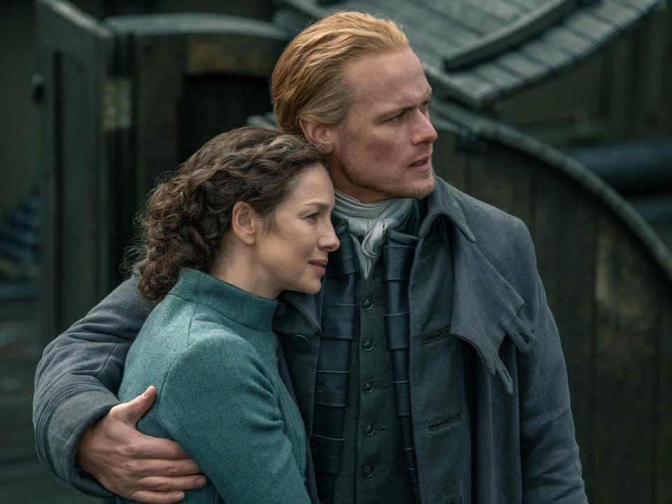 Sam Heughan and Caitríona Balfe in "Outlander" season seven.