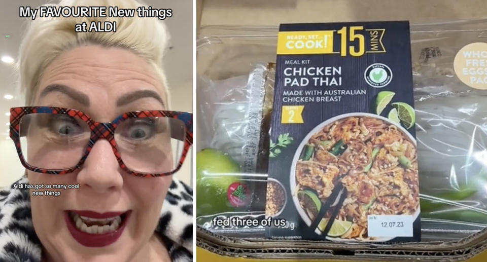 Steph de Sousa; Aldi chicken pad Thai meal kit