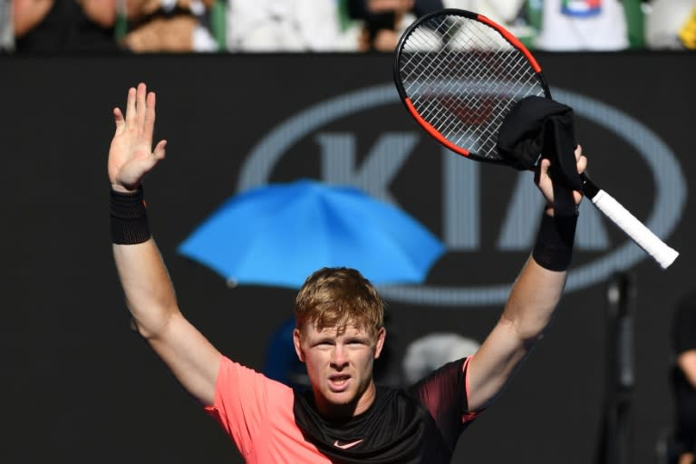 Britain's Kyle Edmund stunned third seed Grigor Dimitrov 6-4, 3-6, 6-3, 6-4 to set up last-four clash with either world number one Rafael Nadal or former US Open champion Marin Cilic