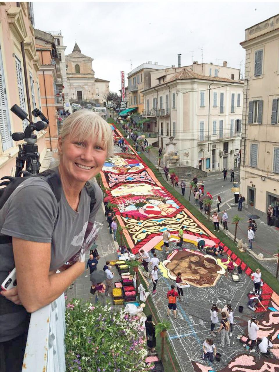 Denise Kowal at the Infiorata in Genzano de Roma in 2016.