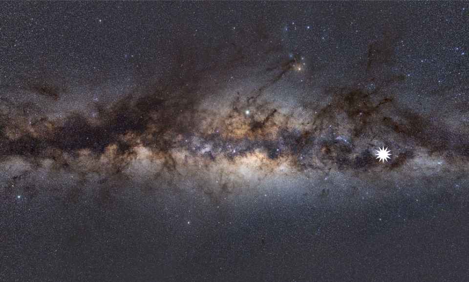 The star icon shows the position of the mysterious object in the Milky Way (ICRAR/PA)