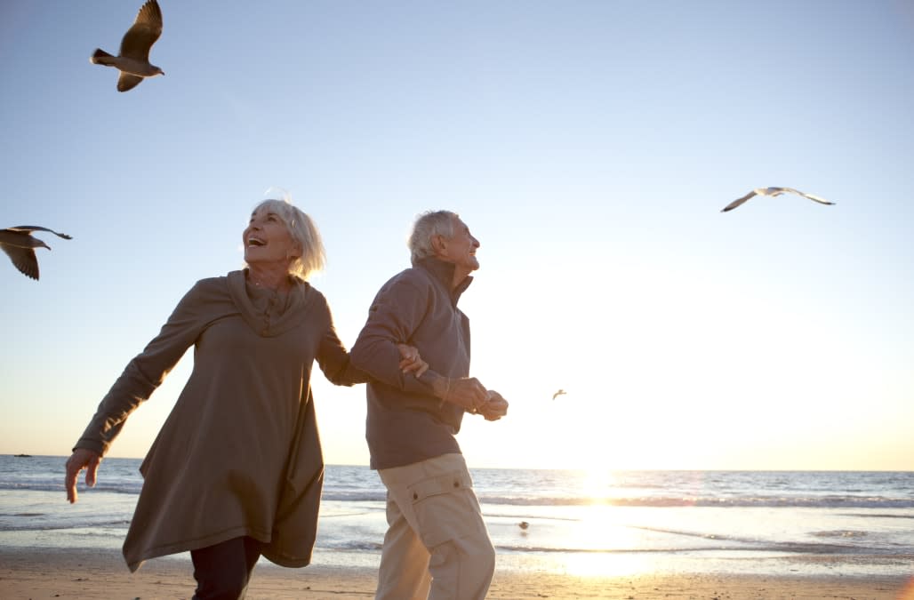 Senior Couple Romantic Beach Lifestyle