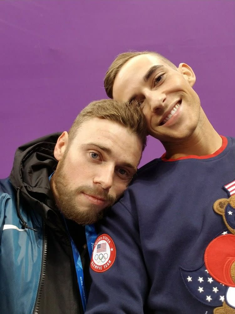 Gus Kenworthy (left) and Adam Rippon