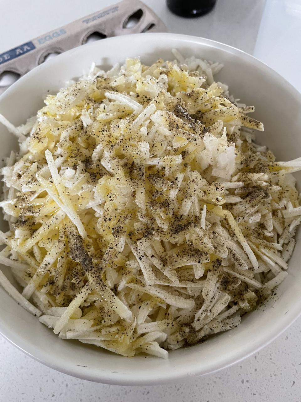 frozen hash browns with olive oil, salt, & pepper