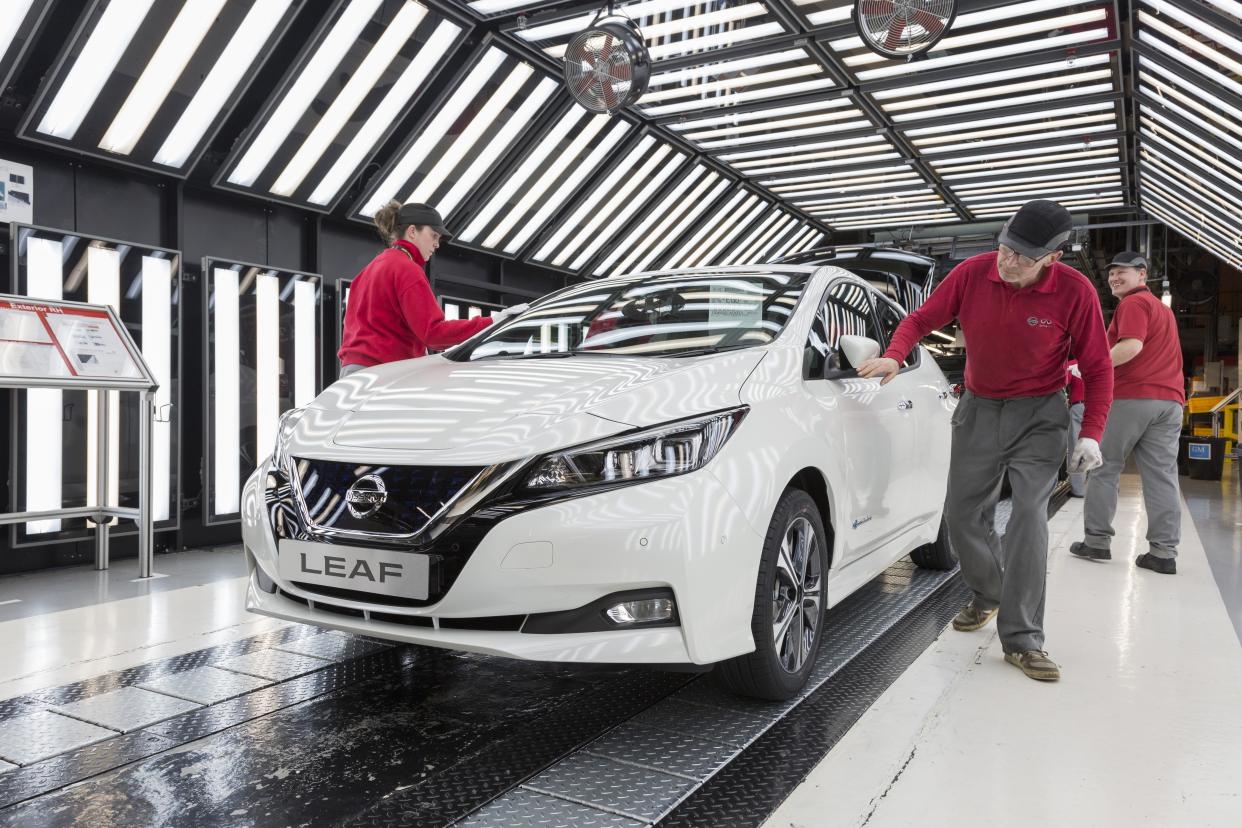 The all-electric Nissan Leaf is produced in Sunderland (Photo: Nissan)