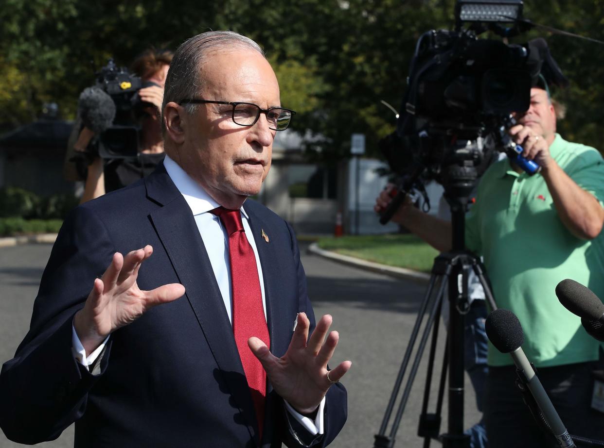 Larry Kudlow spoke on the drive of the White House: Getty