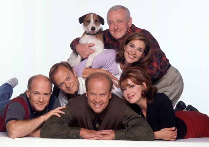 Kelsey Grammer and the cast of the original series of Frasier.