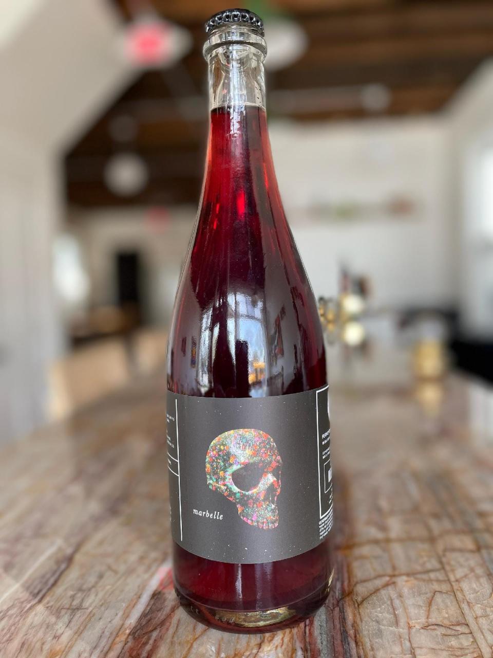 Marbelle is one of Rob Brennan's favorites. It features Wisconsin-grown Petite Pearl wine grapes and Door County cherries It is sold in 750 ml bottles.