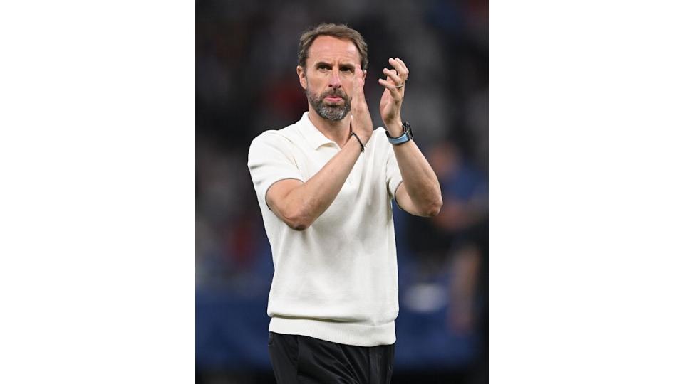 Gareth Southgate applauds the fans after England defeat