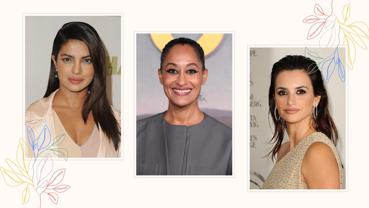  Priyanka Chopra, Tracee Ellis Ross and Penelope Cruz wearing eye makeup looks for brown eyes. 