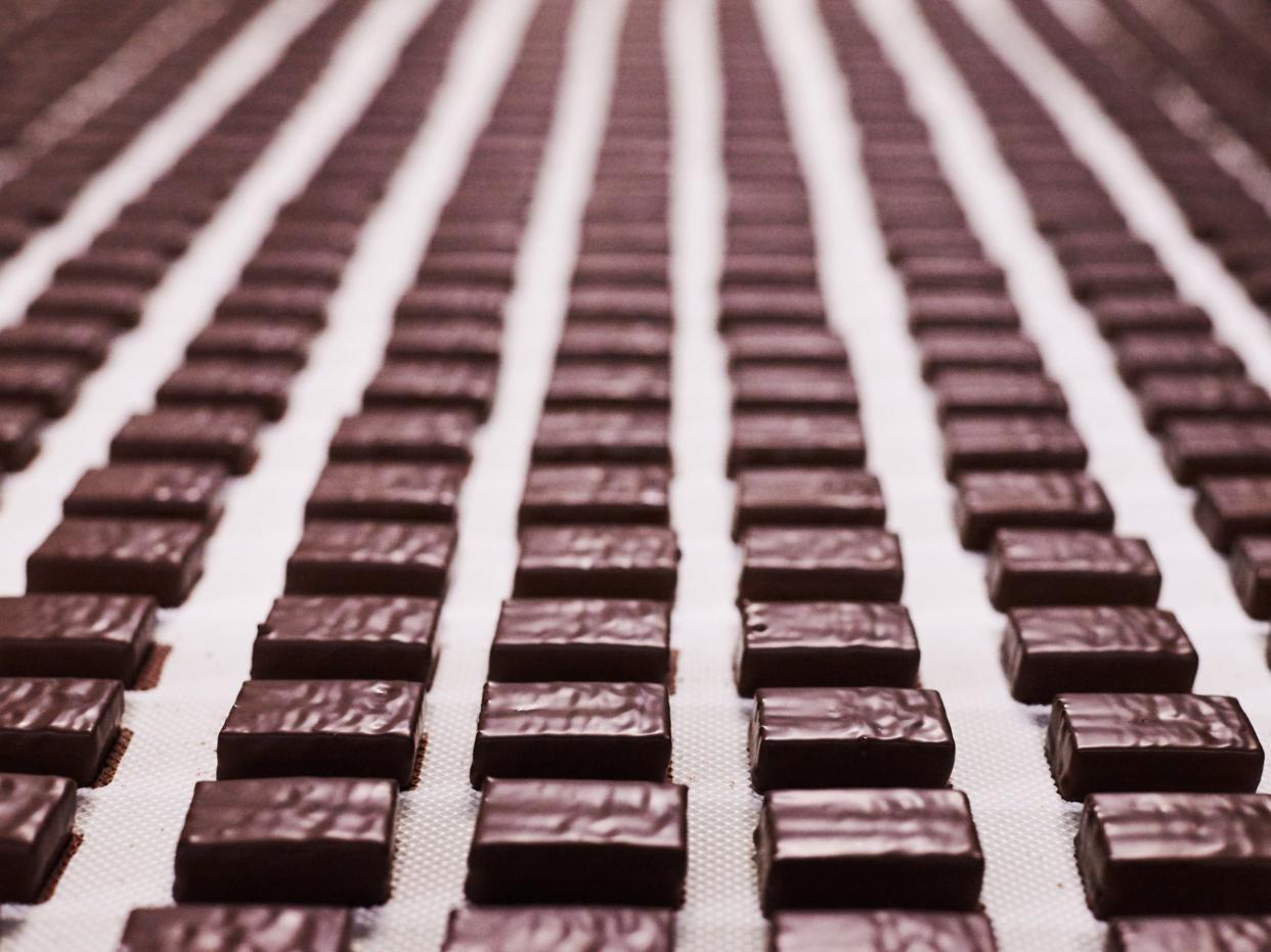 Row of chocolate 