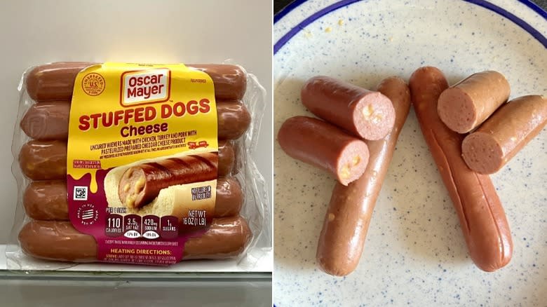 Cheese stuffed hot dogs