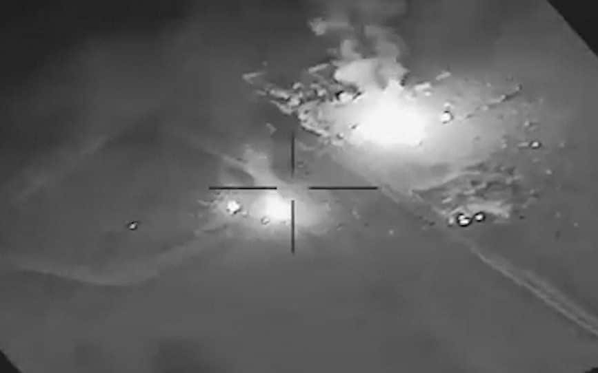 Aerial footage was released of US F-15 Strike Eagles targeting Iranian-backed militia targets