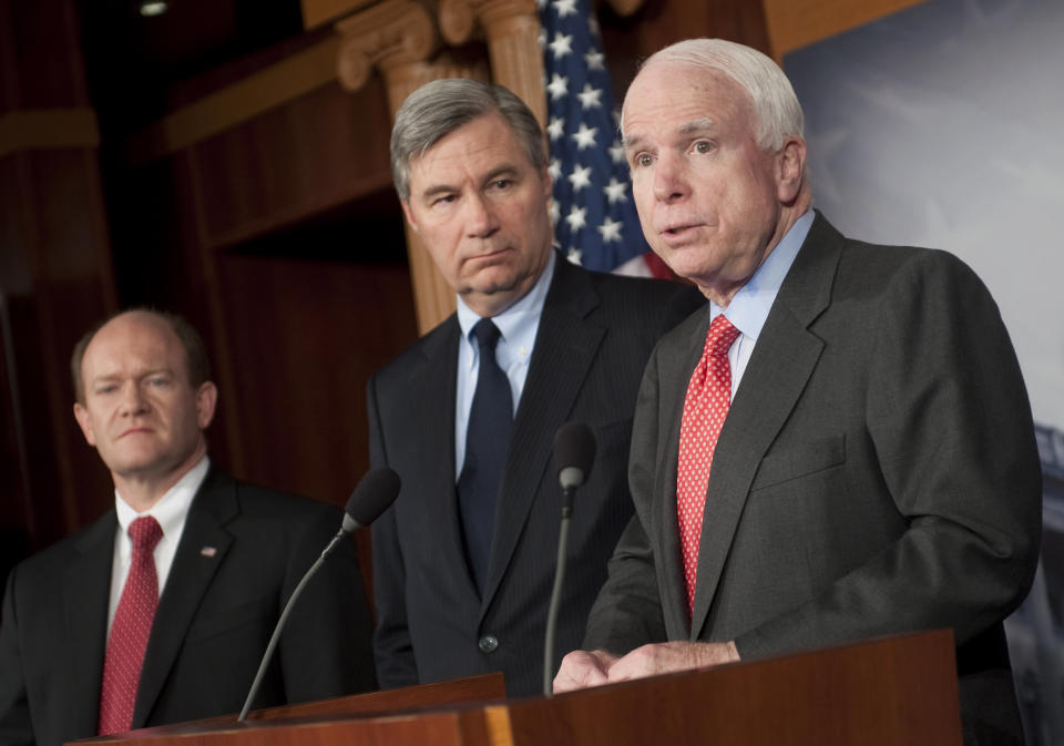 Whitehouse (center) a Democratic senator,&nbsp;was a longtime friend of McCain&rsquo;s.&nbsp;<a href="http://www.providencejournal.com/opinion/20180827/ri-sen-sheldon-whitehouse-to-serve-as-one-of-mccains-pallbearers" target="_blank" rel="noopener noreferrer">In a statement,</a> Whitehouse said that the request by McCain to serve as one of his pallbearers &ldquo;is a treasured gift&rdquo; and that &ldquo;his loss is a loss to our whole country.&rdquo;