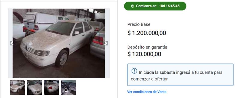 Otro de los autos que estará en la subasta de la AFIP