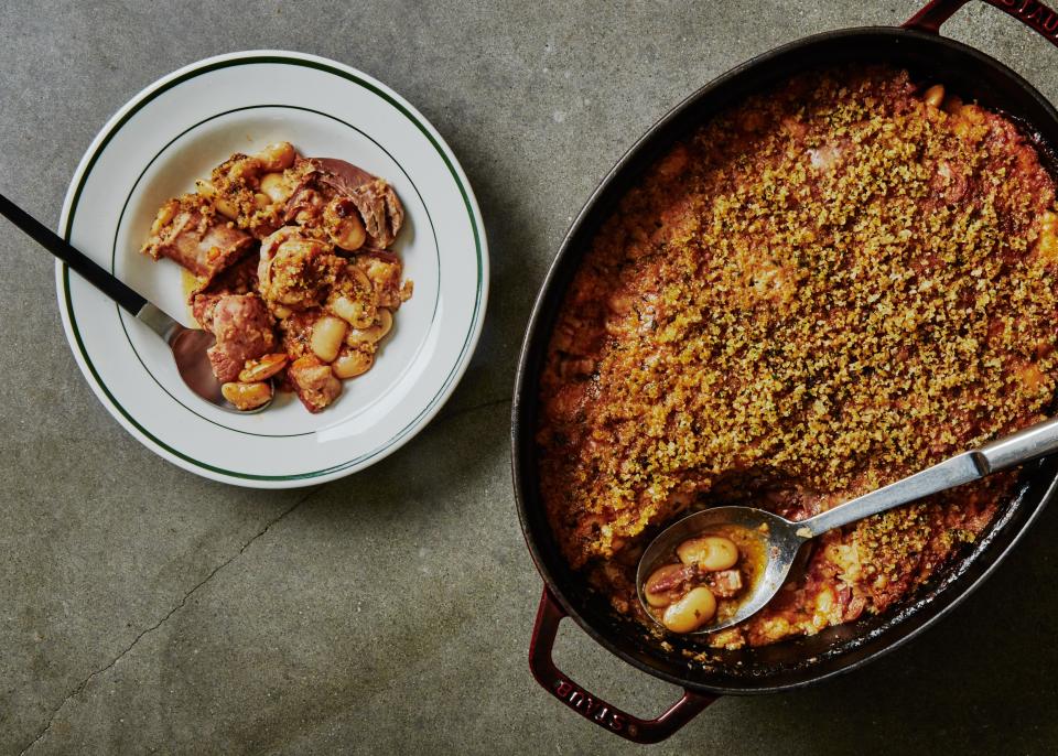 Layers of duck, two kinds of sausage, ragout, and beans make this <a href="https://www.bonappetit.com/story/cassoulet-recipe-plan?mbid=synd_yahoo_rss" rel="nofollow noopener" target="_blank" data-ylk="slk:the comfort meal to end all comfort meals;elm:context_link;itc:0" class="link ">the comfort meal to end all comfort meals</a>. It requires some planning, but every step is doable, even if you’re not a pro. <a href="https://www.bonappetit.com/recipe/classic-cassoulet?mbid=synd_yahoo_rss" rel="nofollow noopener" target="_blank" data-ylk="slk:See recipe.;elm:context_link;itc:0" class="link ">See recipe.</a>