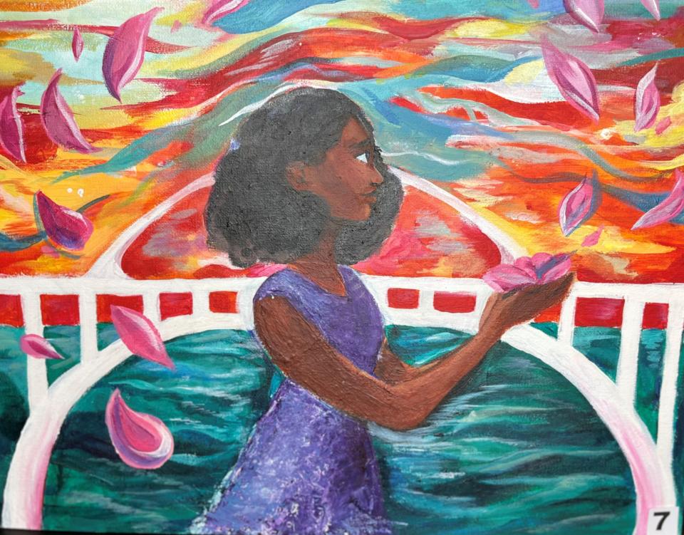 "Serenity" by Isabella Dennison, an 11th-grader at Booker T. Washington Magnet High School in Montgomery, earned third place in the 2023 Congressional Art Competition for Alabama's 7th Congressional District.