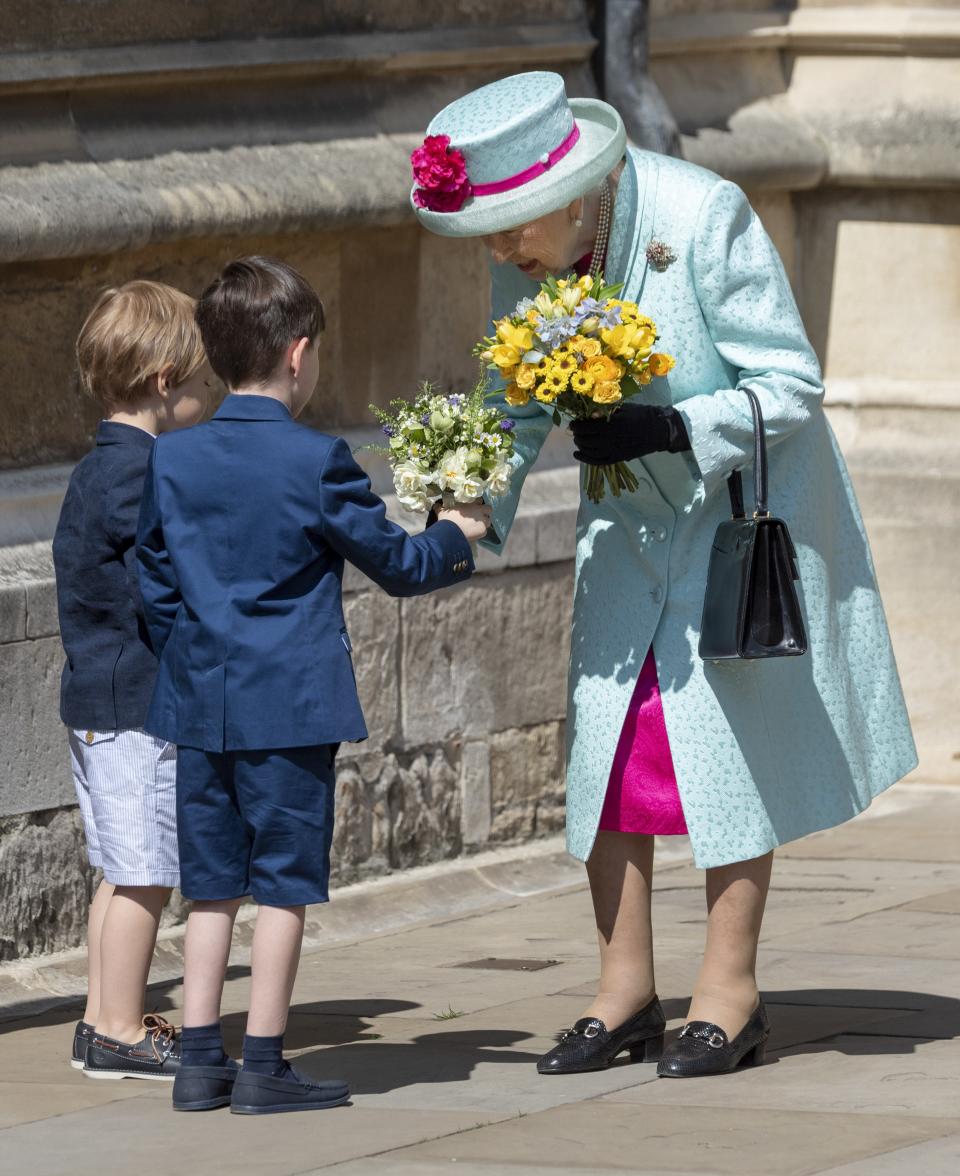 <h1 class="title">The Royal Family Attend Easter Service At St George's Chapel, Windsor</h1><cite class="credit">Mark Cuthbert</cite>