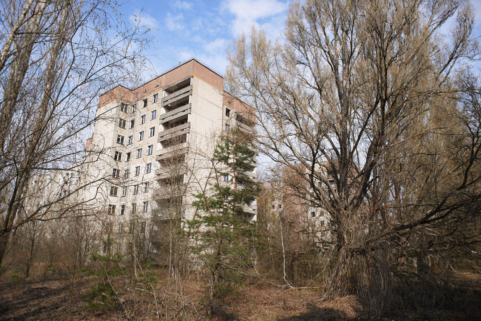 An abandoned main street in the Pripyat, near the Chernobyl nuclear power plant in the Exclusion Zone, Ukraine. (Photo: Vitaliy Holovin/Corbis via Getty images)